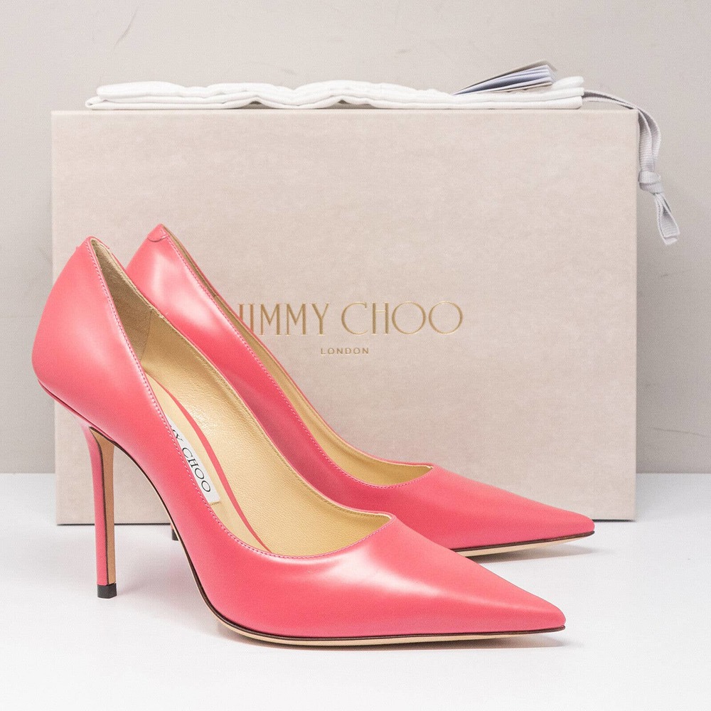 Jimmy Choo Love 100, Size 38.5 (8.5 US) Bubble Pink Heels